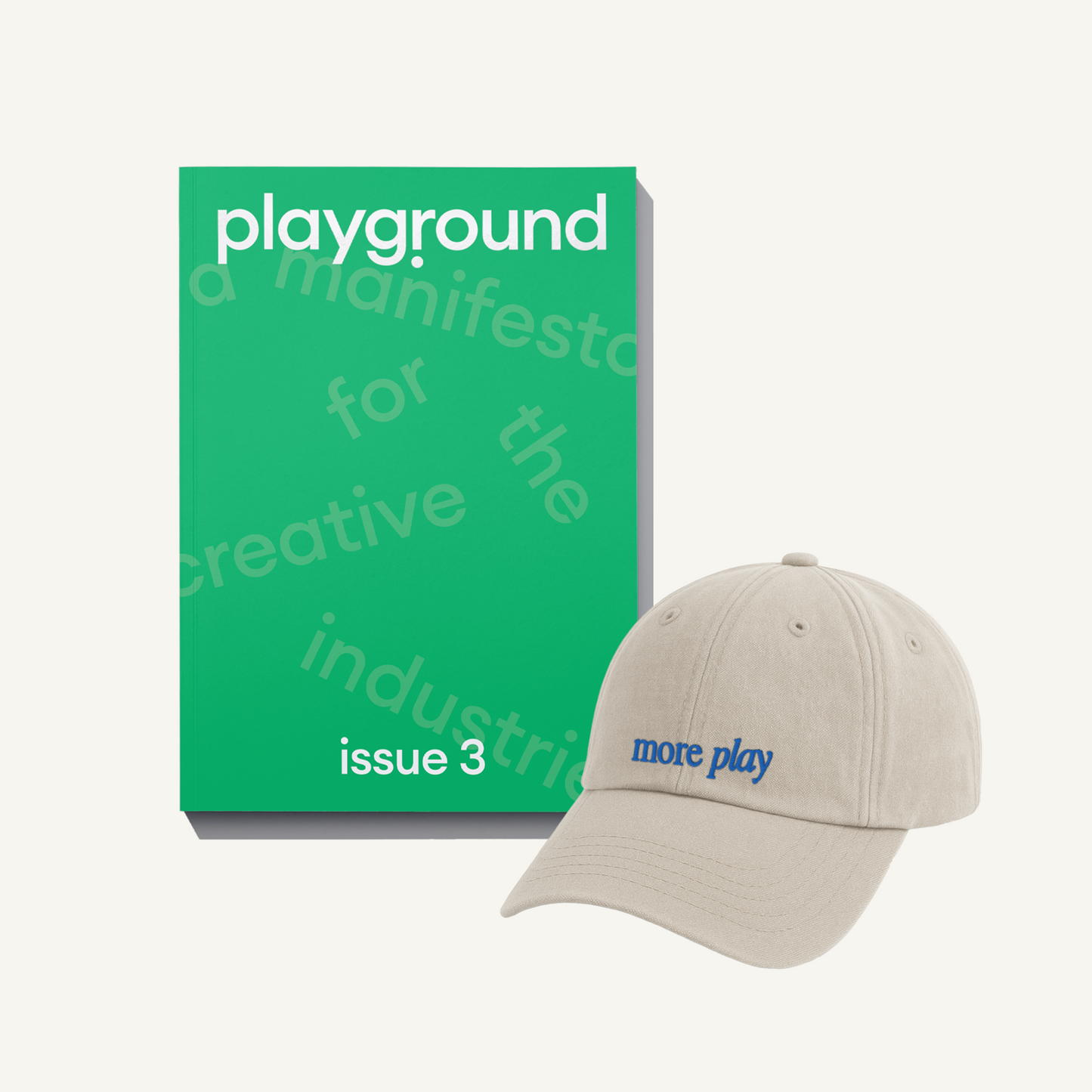 Playground Magazine Issue 3 + 'more play' Cap in Beige