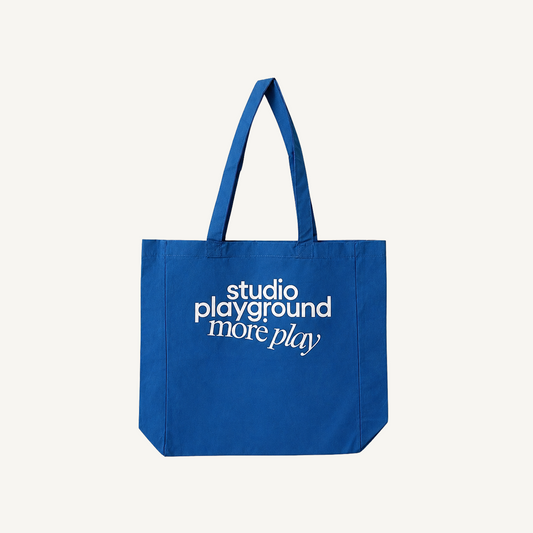 'more play' tote bag